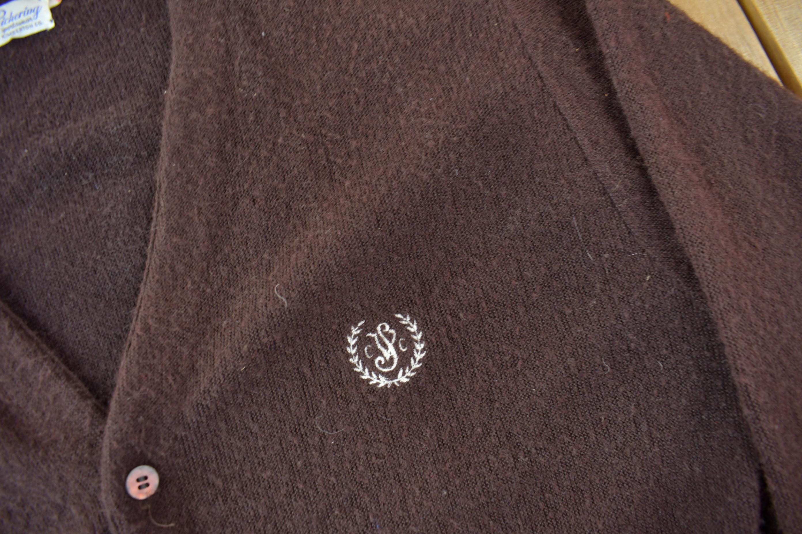 Vintage 1980s Pickering Knit Cardigan Sweater /