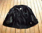 Vintage 1980s Sequence Authentic Black Shearling Fur Jacket