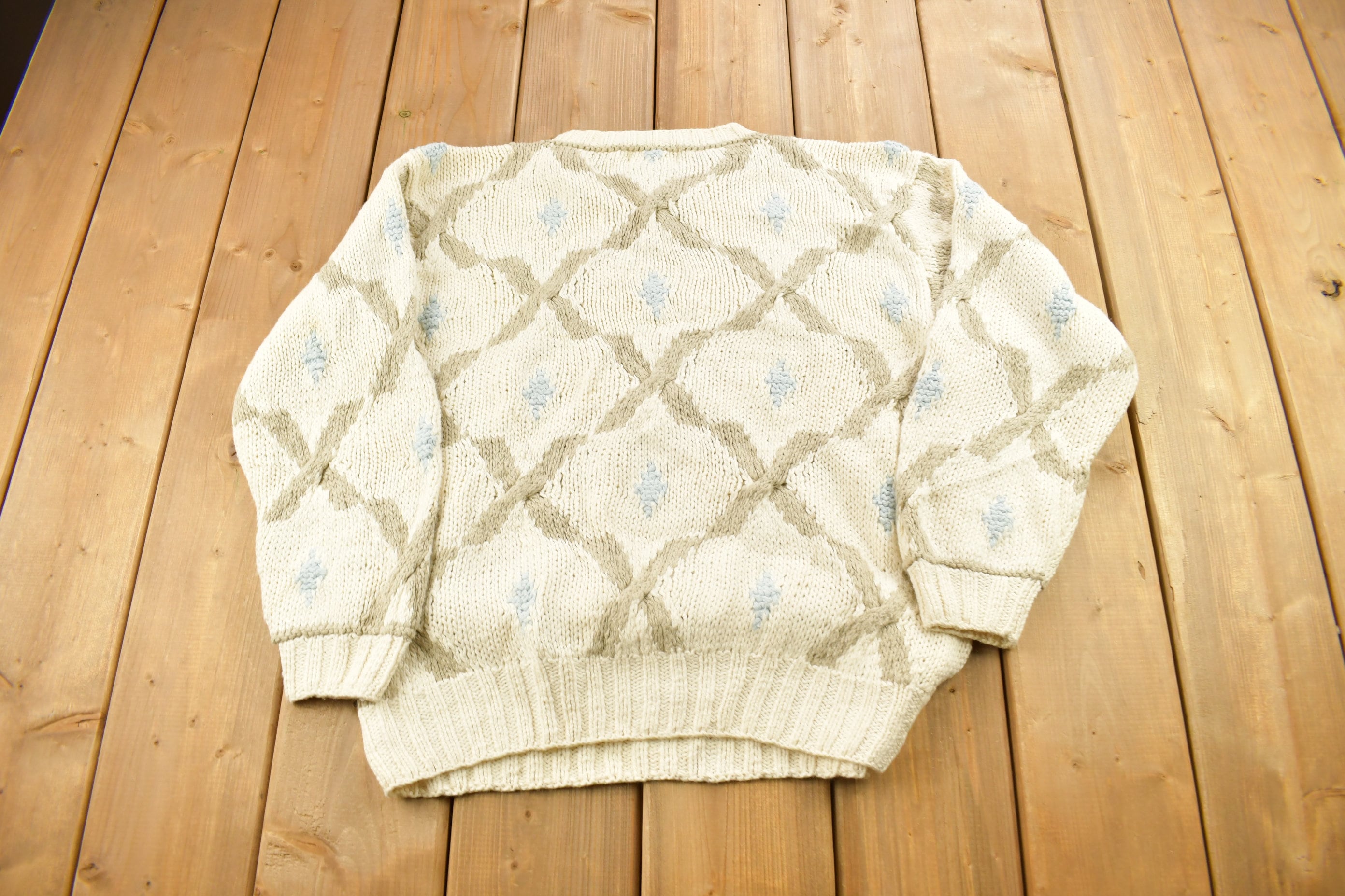 Vintage 1990s Hand Knitted Crewneck Sweater