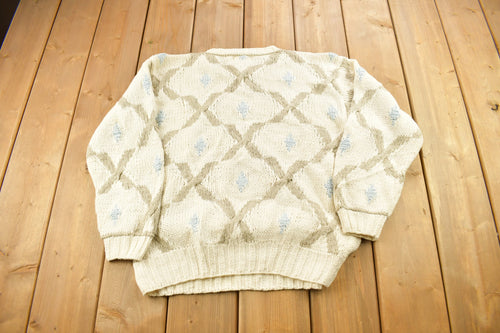 Vintage 1990s Hand Knitted Crewneck Sweater