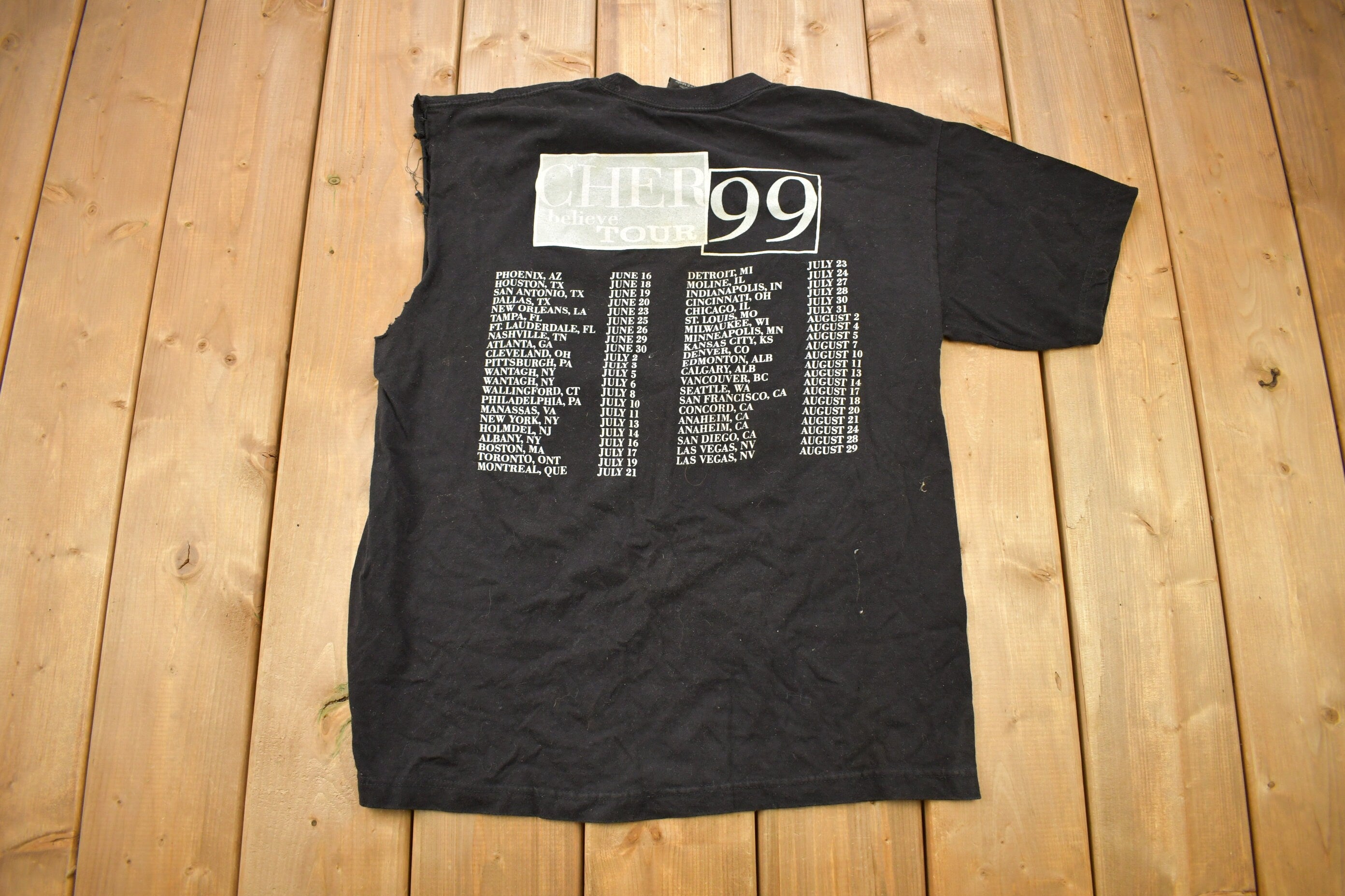 Vintage 1999 Cher Believe Tour Chopped Band T-shirt