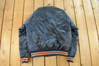 Vintage 1980s Chicago Bears NFL Satin Snap Button Bomber Jacket Men's Medium