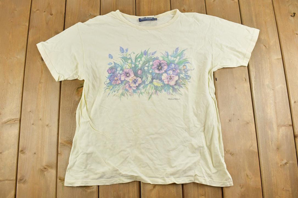 Vintage 1990s Weekend Edition Floral Graphic T-Shirt