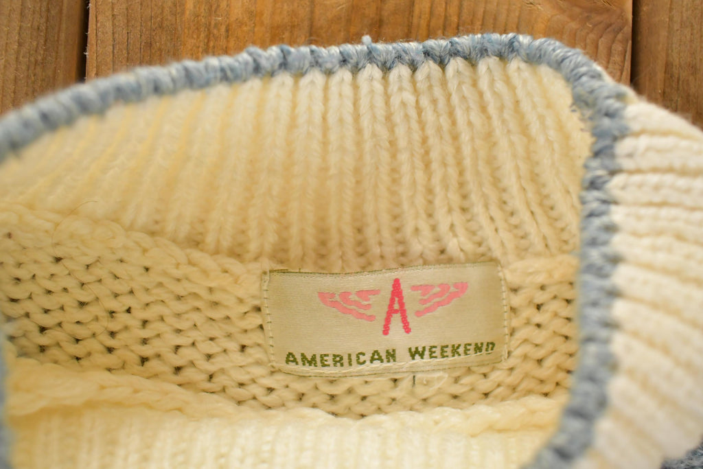Vintage 1990s American Weekend Knit Abstract Crewneck Sweater Women's L