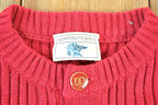 Vintage 1970s The Duffer Of St George Knit Abstract Pattern Quarter Button Crewneck Sweater Women's XS