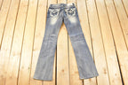 Vintage Deadstock Y2K Grace In LA Bedazzled Low Rise Jeans Women's Size 27 x 32