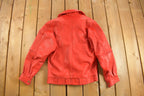 Vintage 1980s Red Leather Blazer Jacket