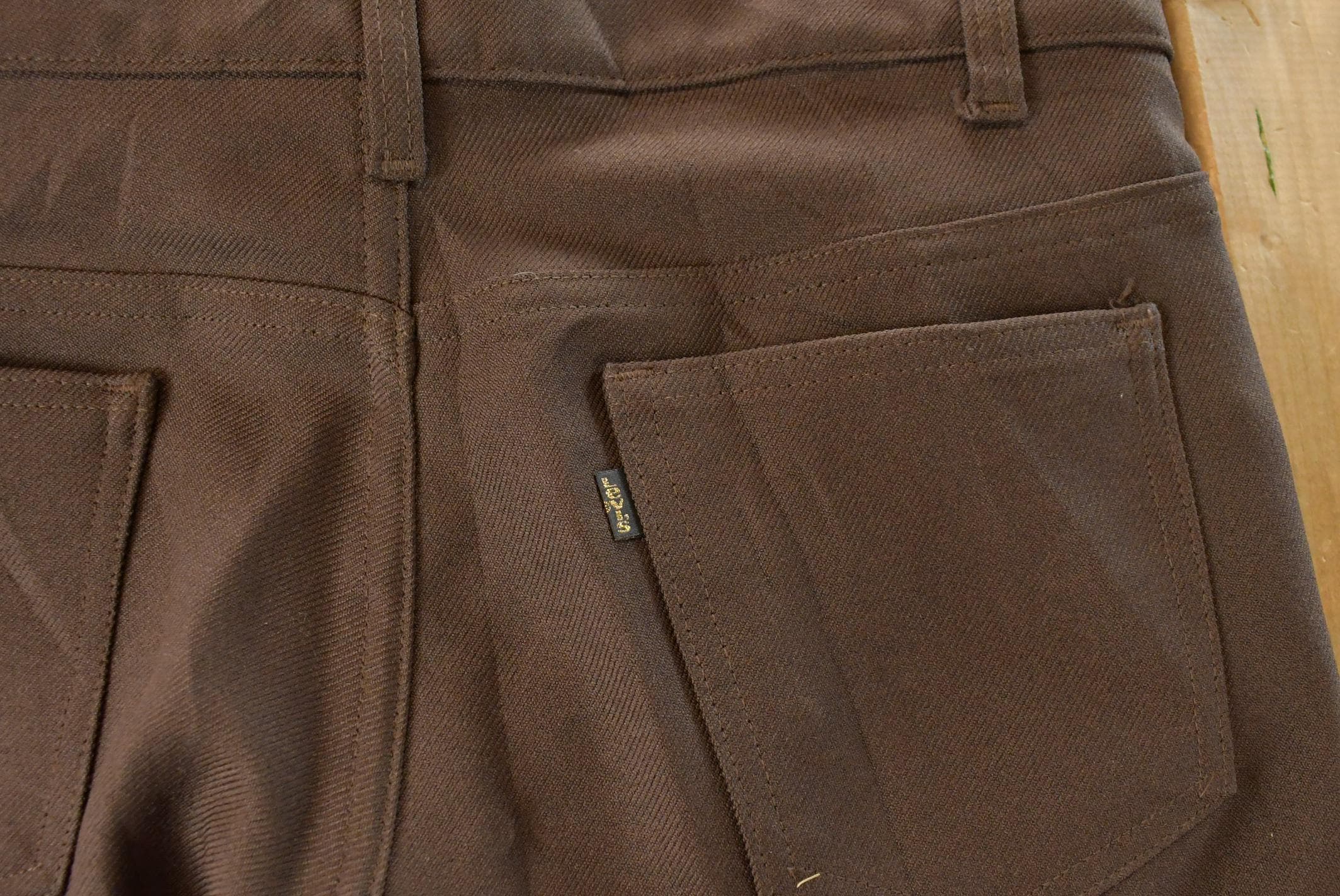 Vintage 1960s Levi's Slacks: Men's Brown Flare Pants, 32x30 Made in USA