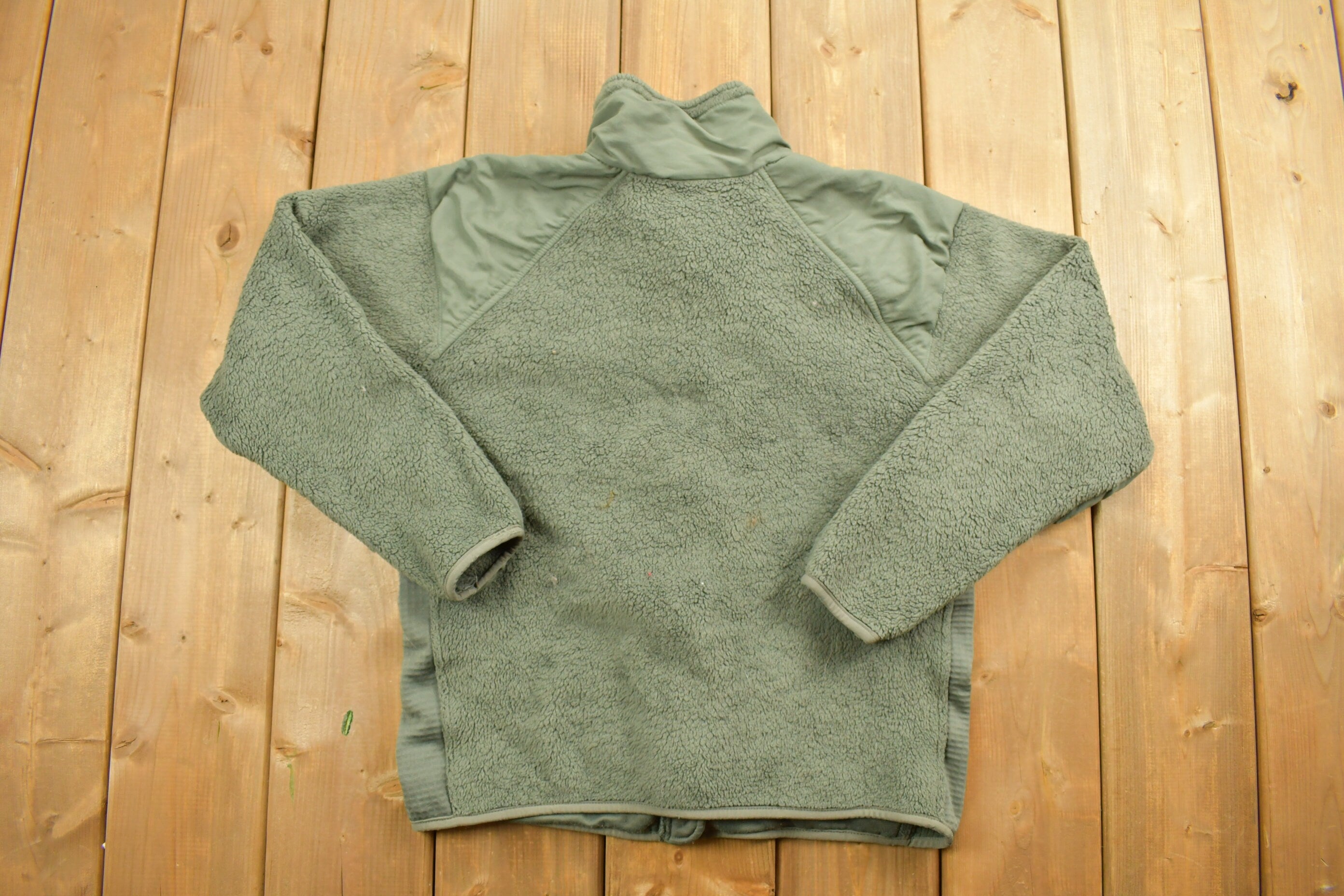 Vintage 1990s Green Fleece Zip Up Sweater Jacket