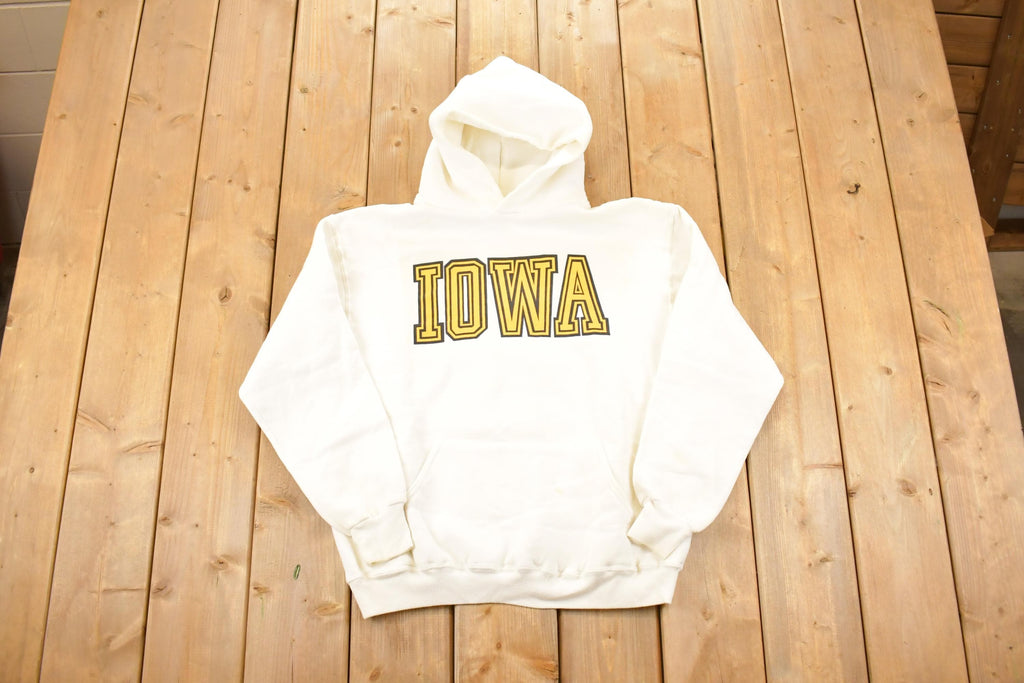 Vintage 1990s Russell Iowa Hawkeyes University Hoodie Sweater Men's L