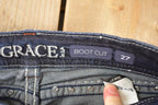 Vintage Deadstock Y2K Grace In LA Bedazzled Low Rise Jeans Women's Size 27 x 32