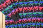 Vintage 1990s Stefano International AOP Rainbow Hearts Knit Crewneck Sweater Womens XL