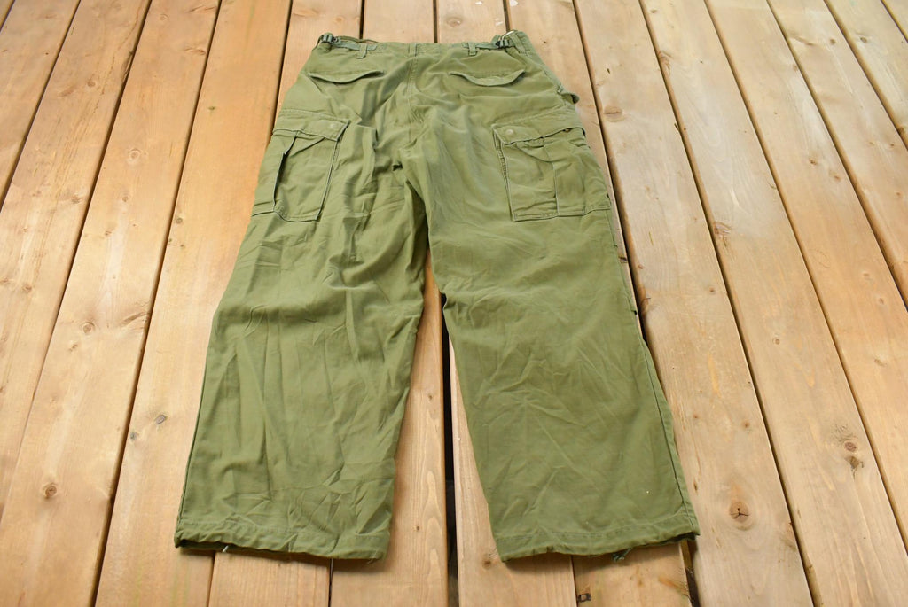 Vintage 1960s Military Army Cargo Field Trousers Olive Drab Pants Men's 32 x 28