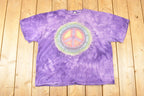 Vintage 1990s Purple Tye Dye Peace Sign Souvenir Travel T-Shirt Men's XL