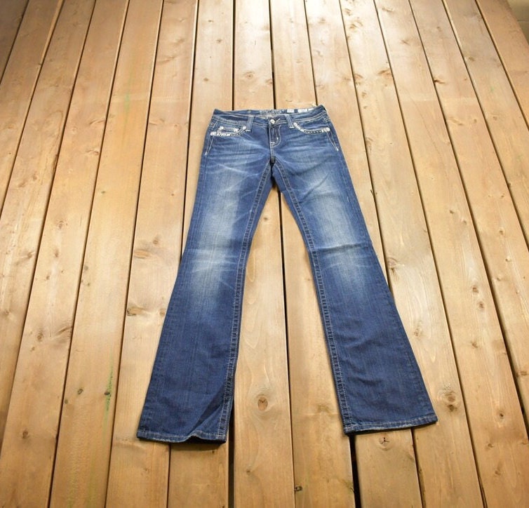 Vintage Y2K Miss Me Bedazzled Low Rise Jeans Size 26x31