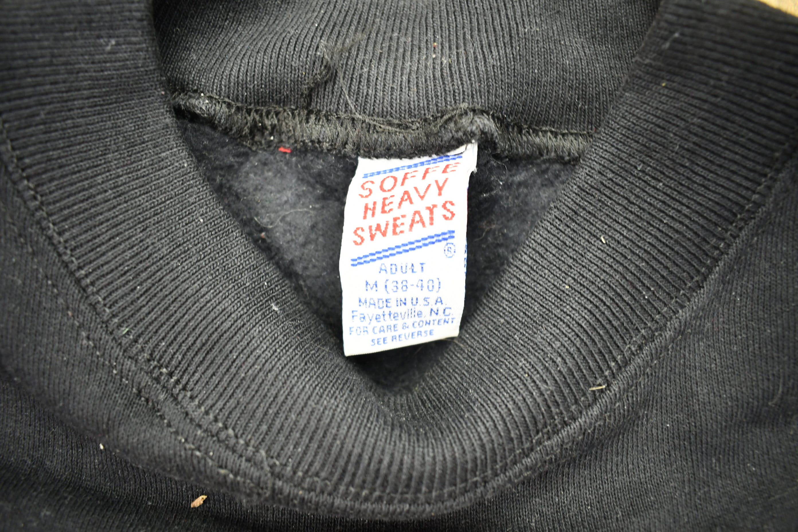 Vintage 1990s Soffee Sweats Black Blank Crewneck Sweatshirt