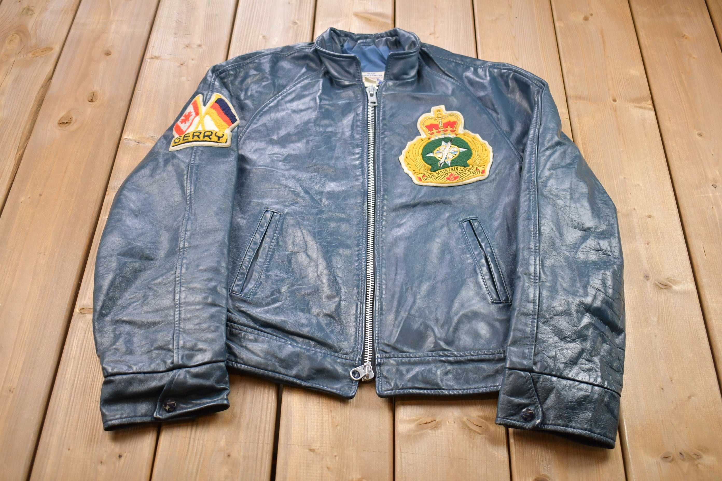 Vintage 1980s Avon Sportswear Leather Varsity Jacket