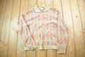Vintage 1970s Lord Clayton Fill Zip Knit Collared Sweater