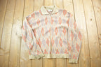 Vintage 1970s Lord Clayton Fill Zip Knit Collared Sweater