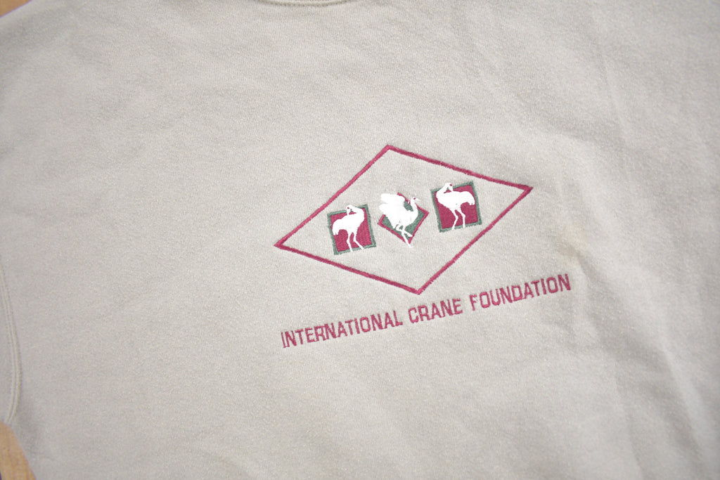 Vintage 1990s International Crane Foundation Embroidered Crewneck Sweatshirt