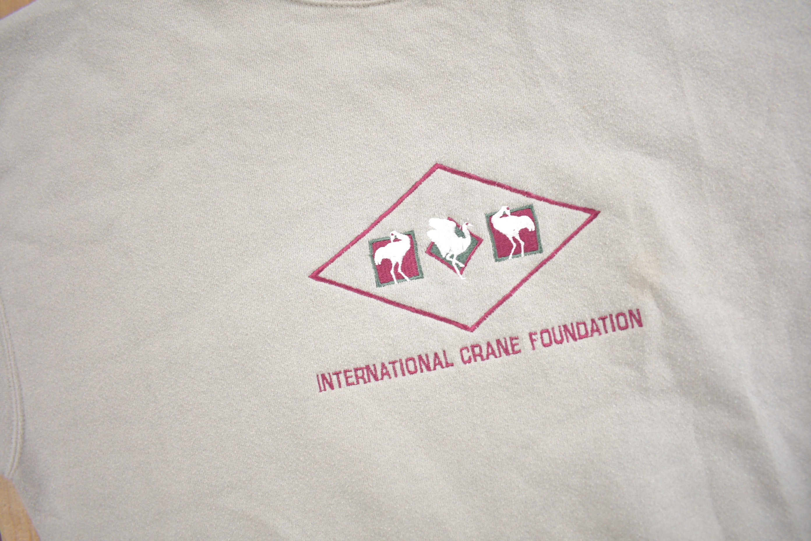 Vintage 1990s International Crane Foundation Embroidered Crewneck Sweatshirt  90s Crewneck  Made In USA  Streetwear