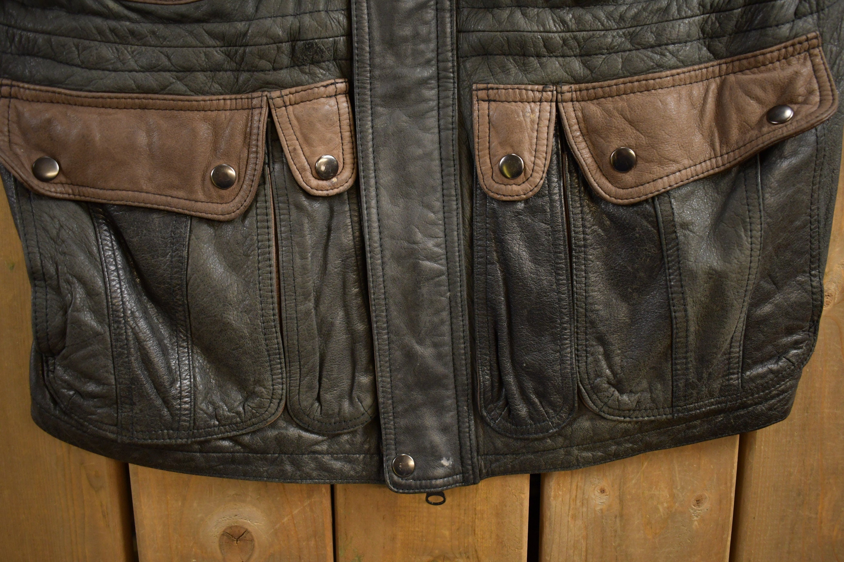 Vintage 1990s Pelle Cuir Leather Jacket