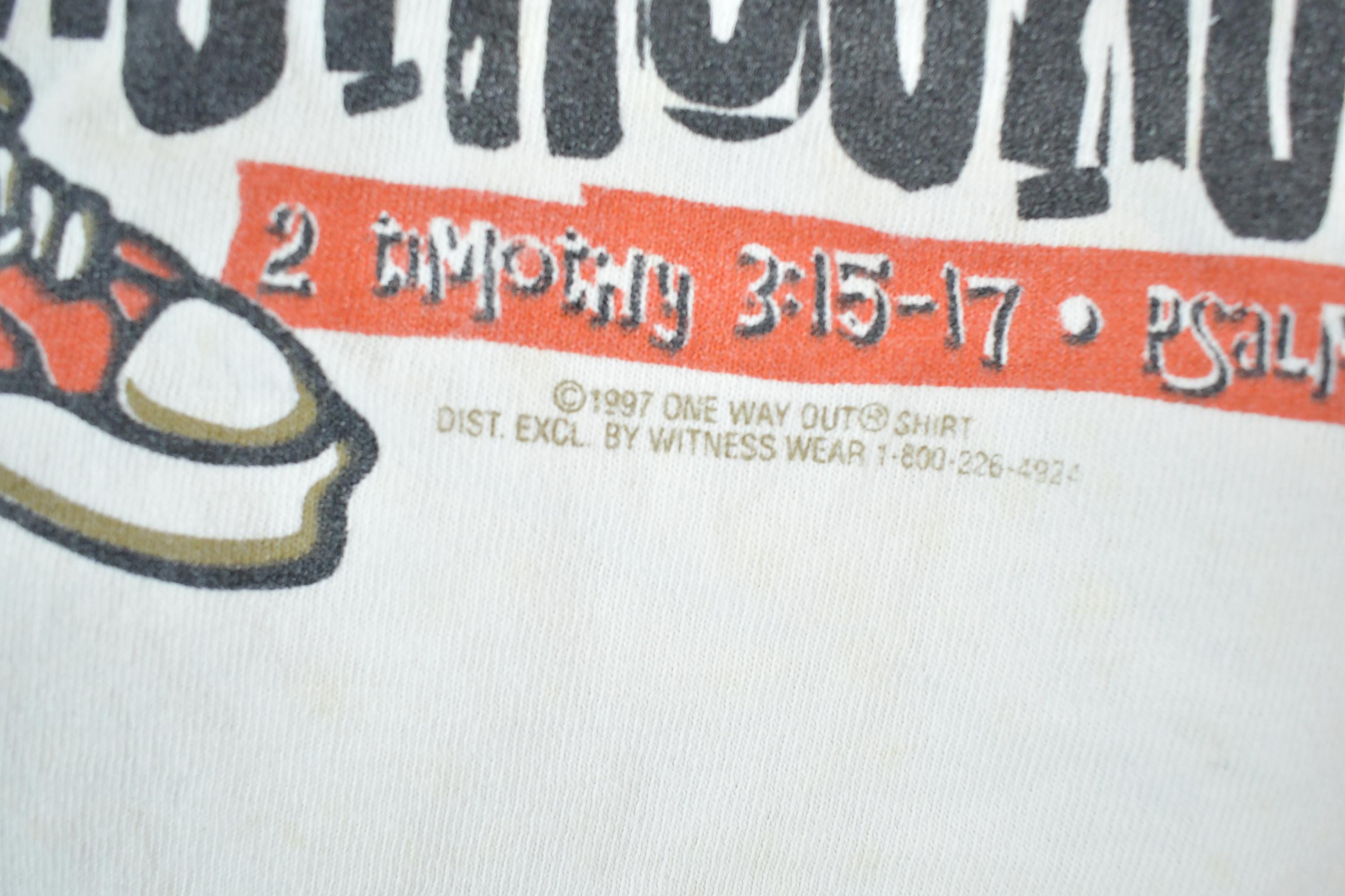 Vintage 1997 Bible Read The Instructions Souvenir T-Shirt Mens L