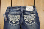 Vintage Deadstock Y2K Miss Me Bedazzled Low Rise Jeans Women's Size 26x31