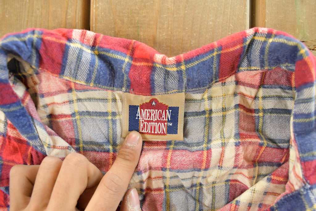 Vintage 1990s American Edition Plaid Flannel Button Up Shirt Men's 2XL