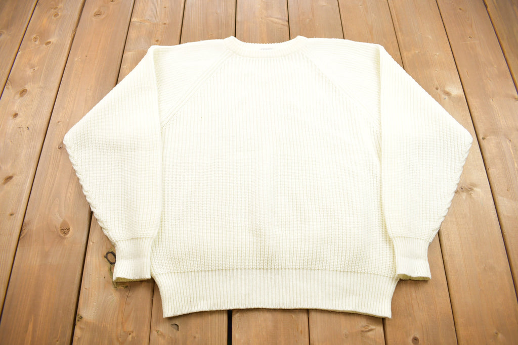 Vintage 1990s Sport Courage Knit Acrylic Crewneck Sweatshirt