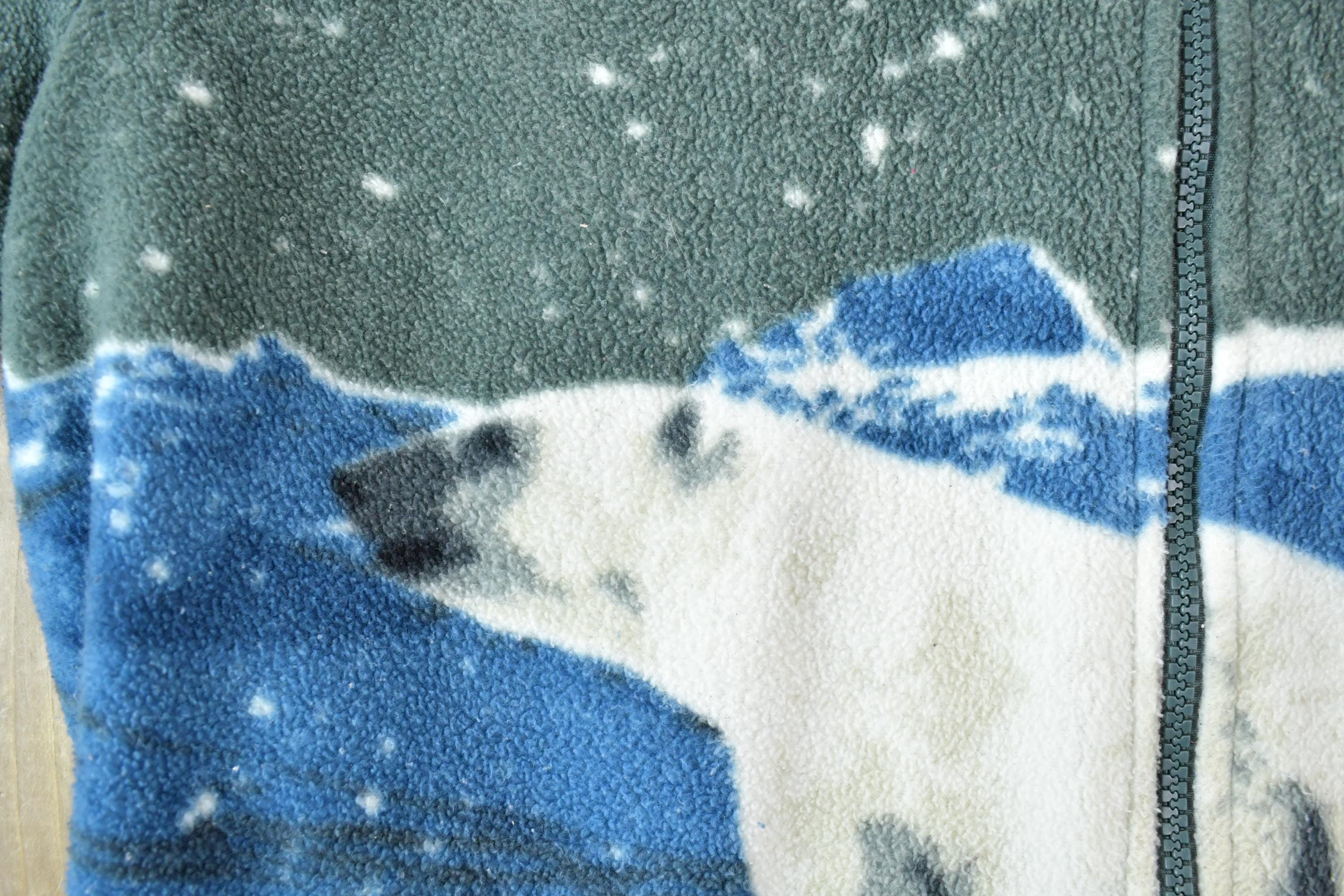 Vintage 1990s Polar Bear All Over Print Fleece Sweater
