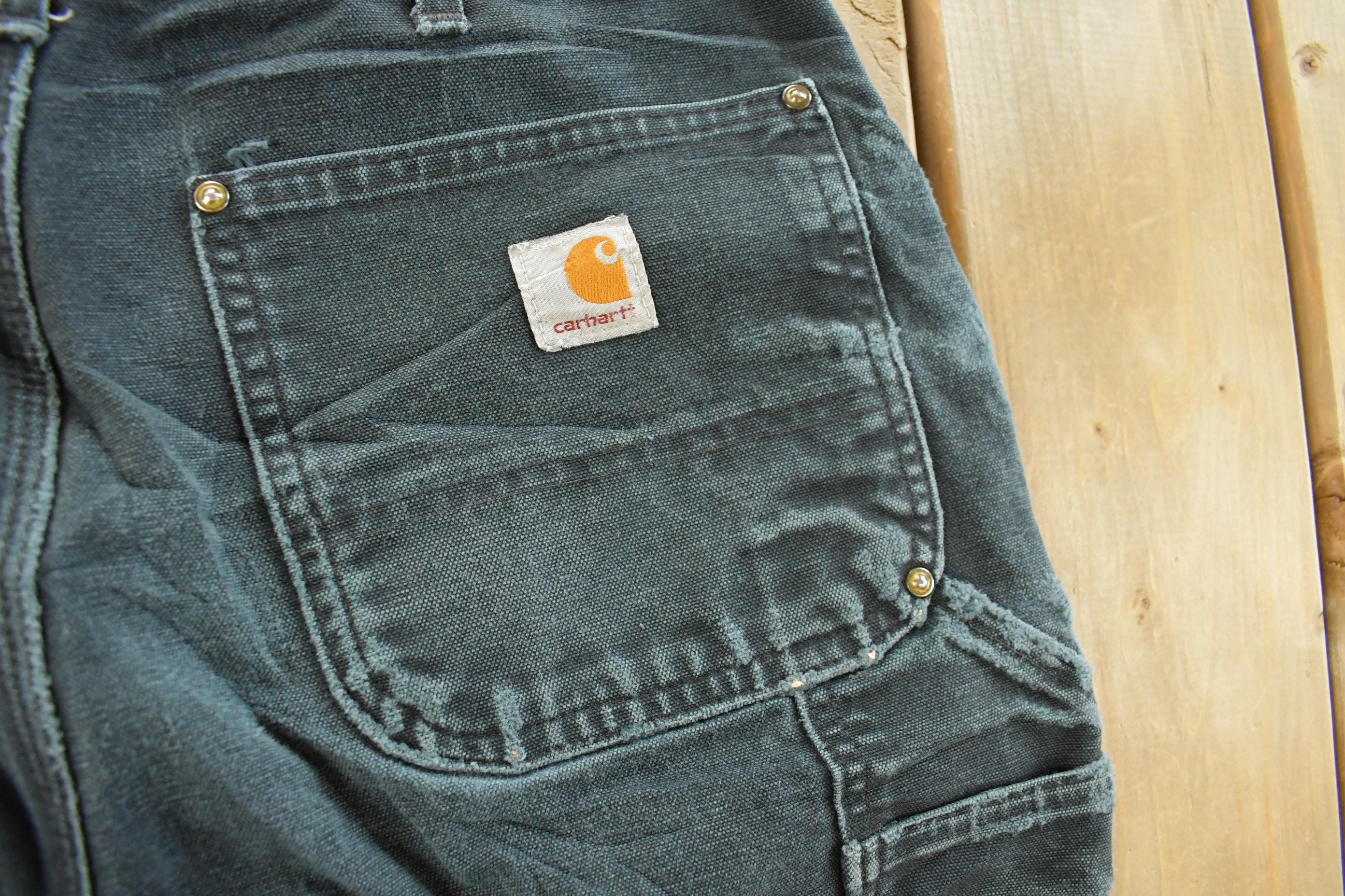 Vintage 1990s Carhartt Distressed Sun Faded Double Knee Pants Men's 31 x 32