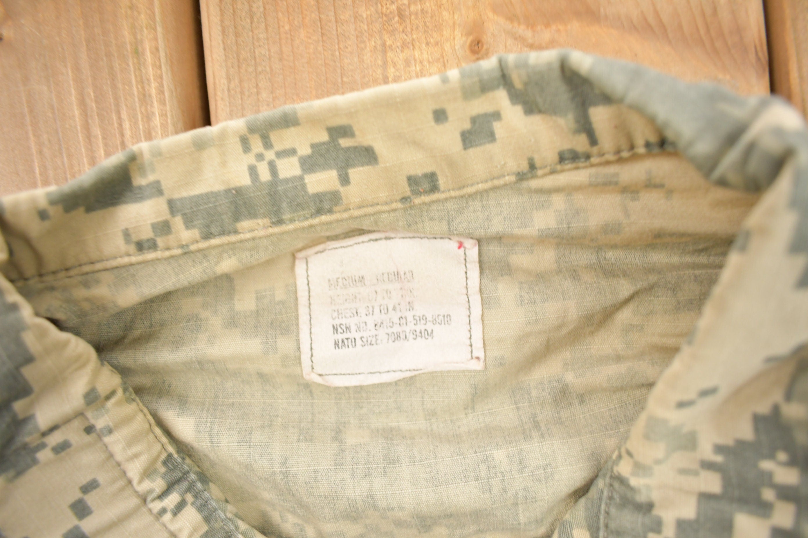 Vintage Army Digital Camo Military Button Up Shirt