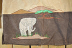 Vintage 1990s The Quacker Factory Unique Leather Savannah Desert Animal Embroidered Jacket Made In USA