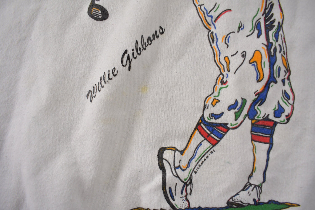Vintage 1991 Willie Gibbons Golfing Graphic Crewneck Sweatshirt Made In USA