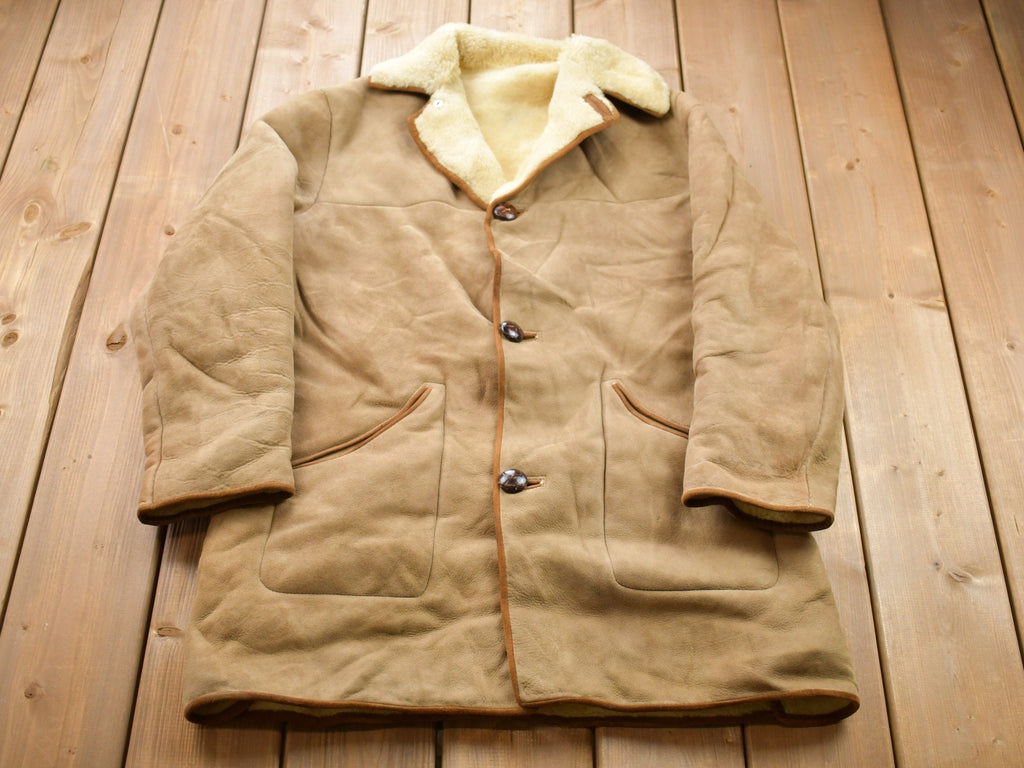 Vintage 1980s Nurseys Sheepskin Shearling Leather Jacket
