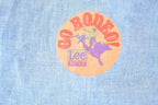 Vintage 1970s Lee Riders Go Rodeo Denim Bread Button Up Shirt Men's L
