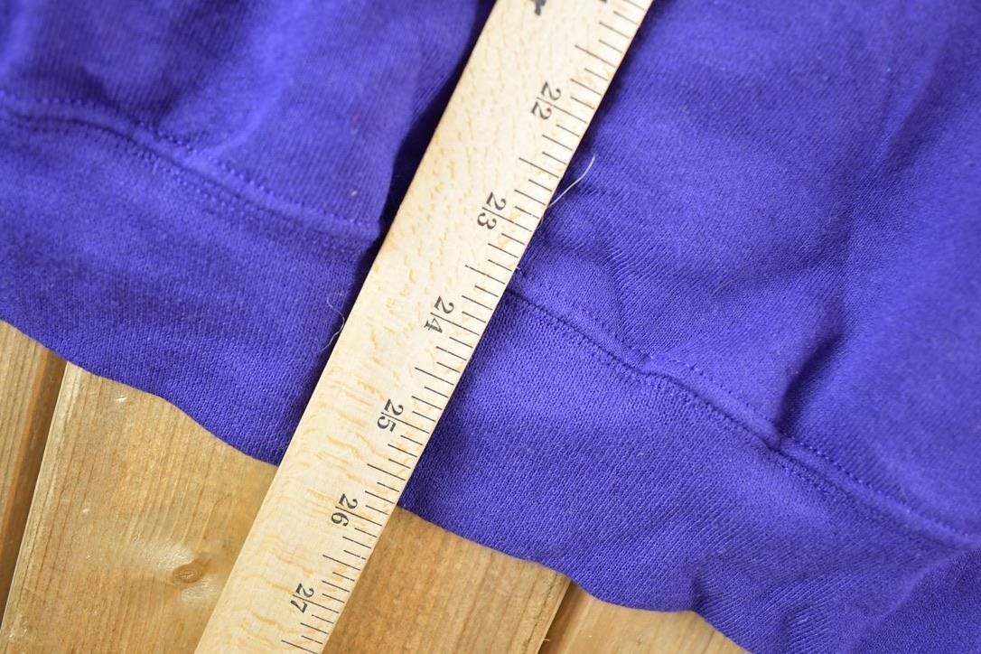 Vintage 1990s Blank Purple Russell Athletic Hoodie Crewneck Sweatshirt Mens L