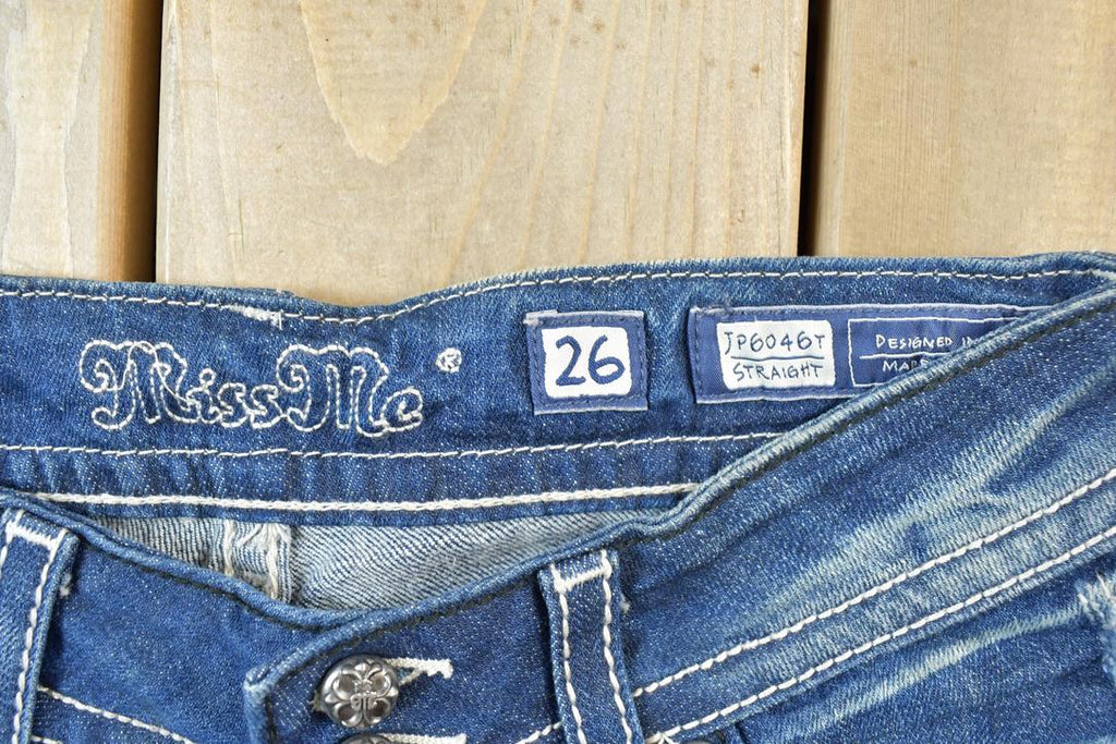 Vintage Y2K Miss Me Bedazzled Low Rise Jeans Size 26x31