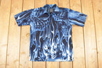 Vintage 1990s UR AOP Ghost Skulls Abstract Button Up Shirt Men's M