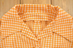 Vintage 1960s Orange Gingham Full Button-Up