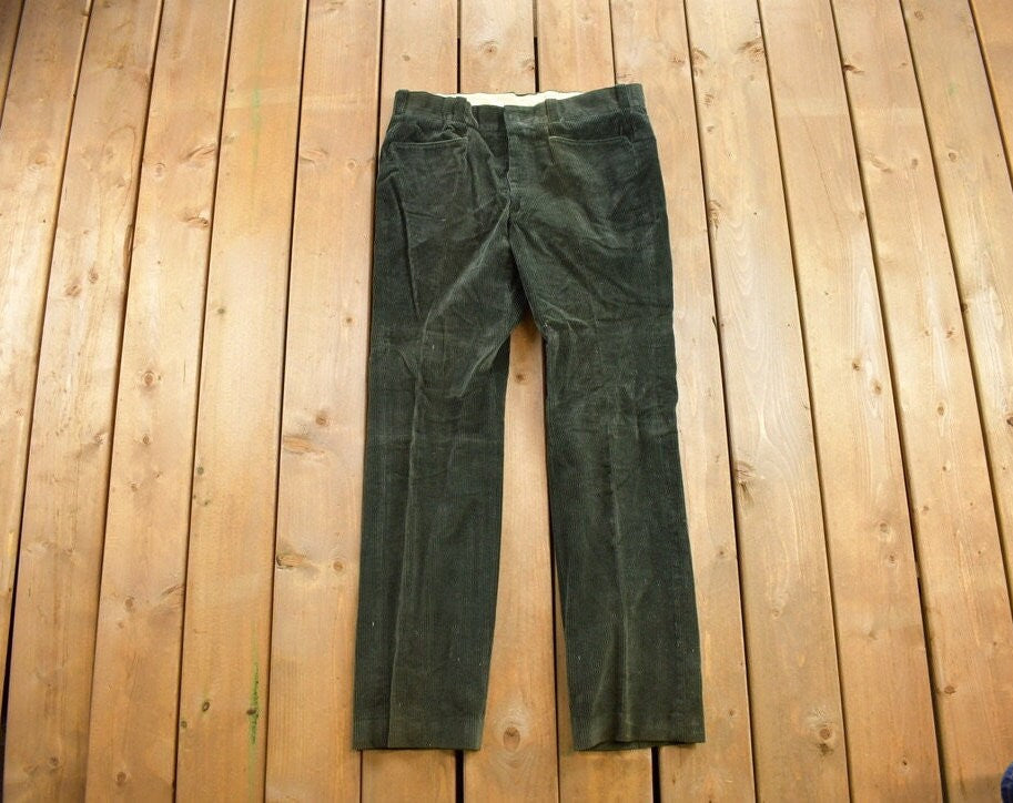 Vintage 1990s Green Corduroy Pants Size 36x32