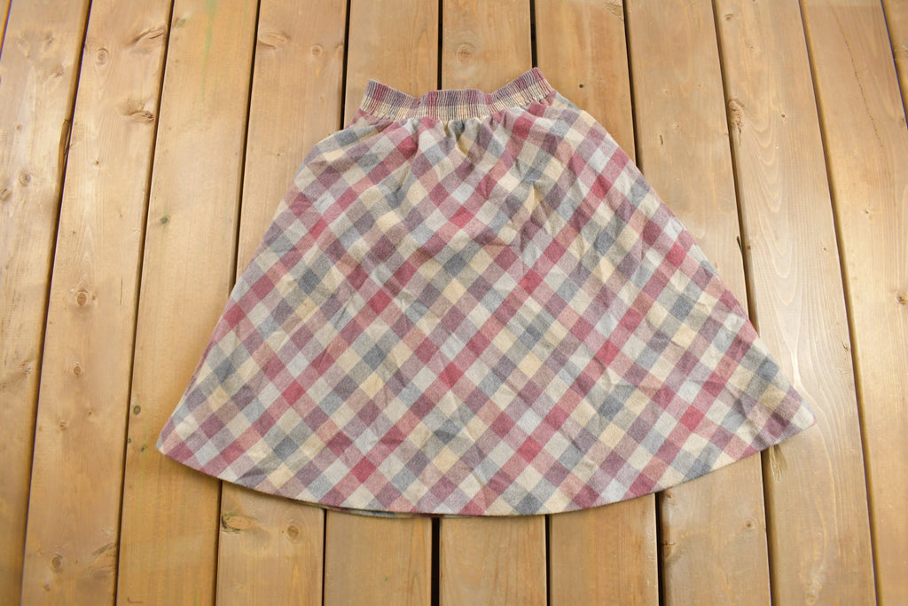 Vintage 1970s Tartan Plaid Skirt Size 24 - 28