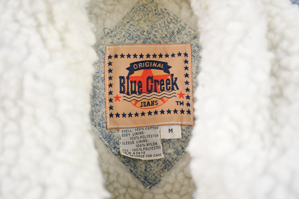 Vintage 1990s Blue Creek Acid Wash Denim Full Length Jean Jacket