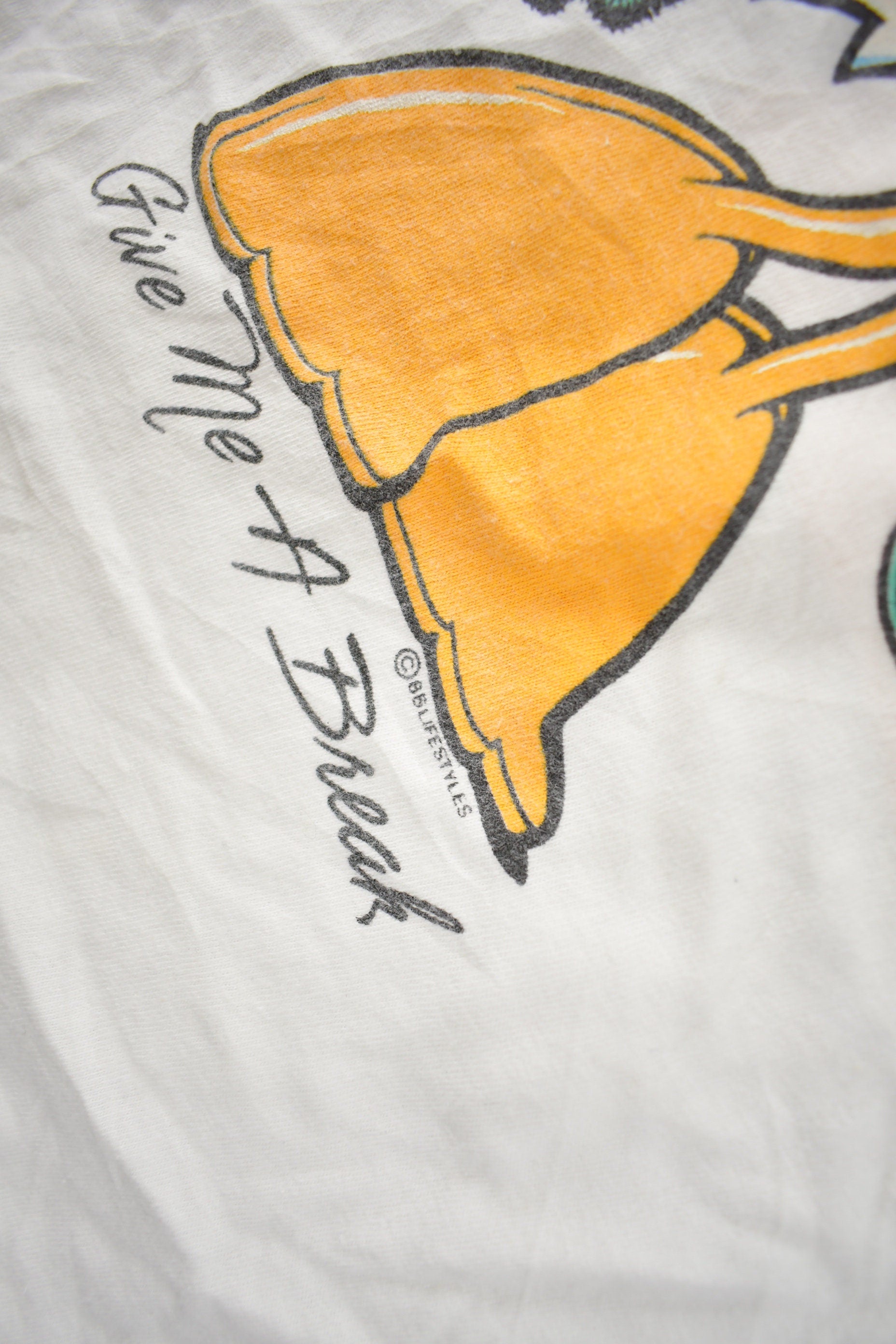 Vintage 1988 Funny Duck Theme Single Stitch Graphic T Shirt Made In USA