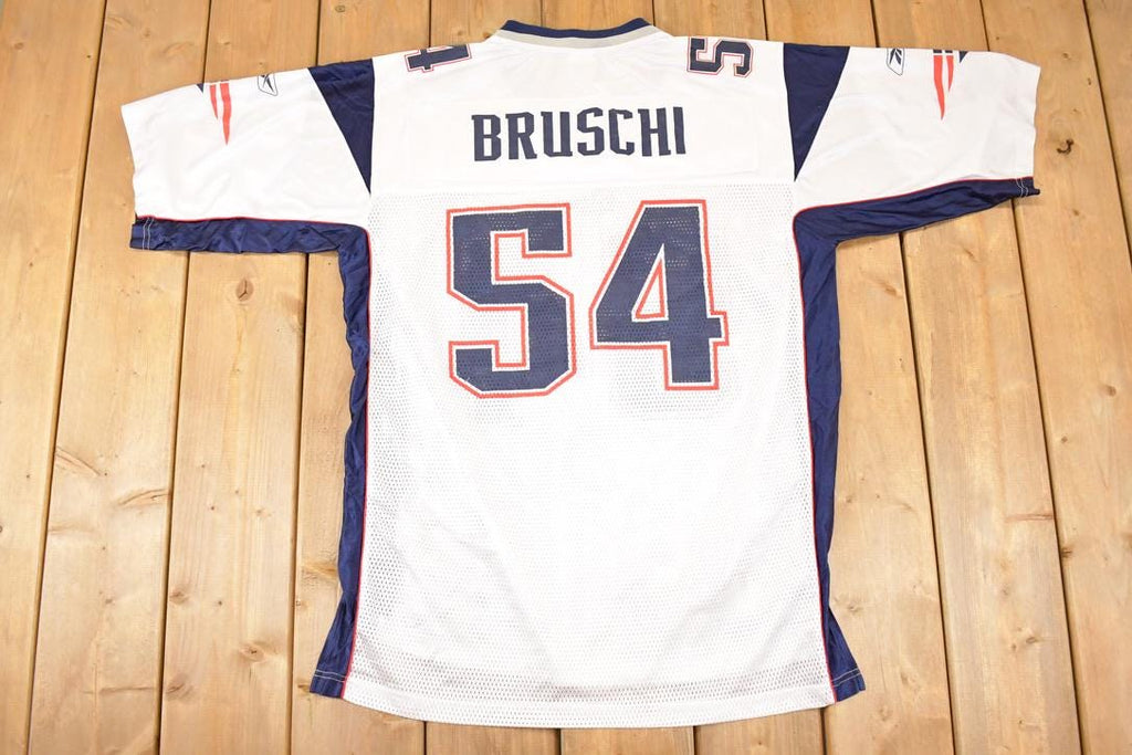 Vintage Y2K Reebok New England Patriots Tedy Bruschi NFL Jersey Men's L / Football Fan Apparel / 2000s Sportswear / Single Stitch Tee