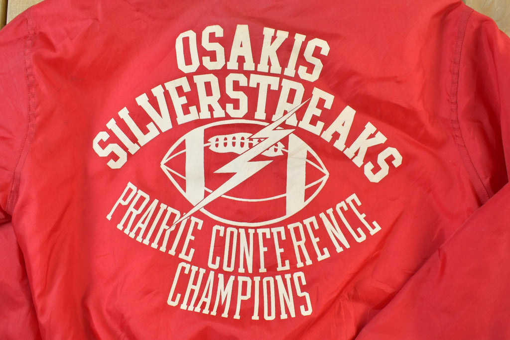 Vintage 1990s Osakis Silverstreaks Champions West Wind Snap Button Satin Jacket Made In USA