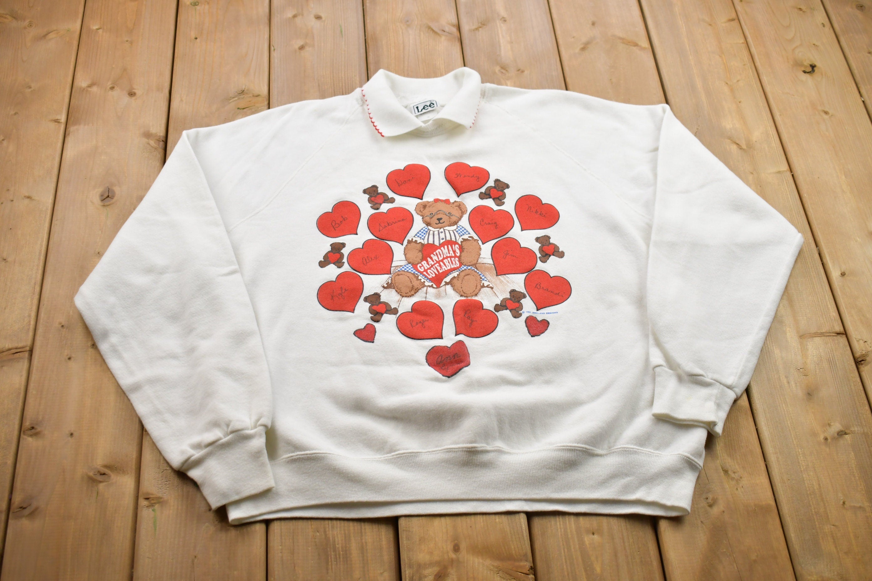 Vintage 1990s Lee Teddy Bear Theme Crewneck Sweater