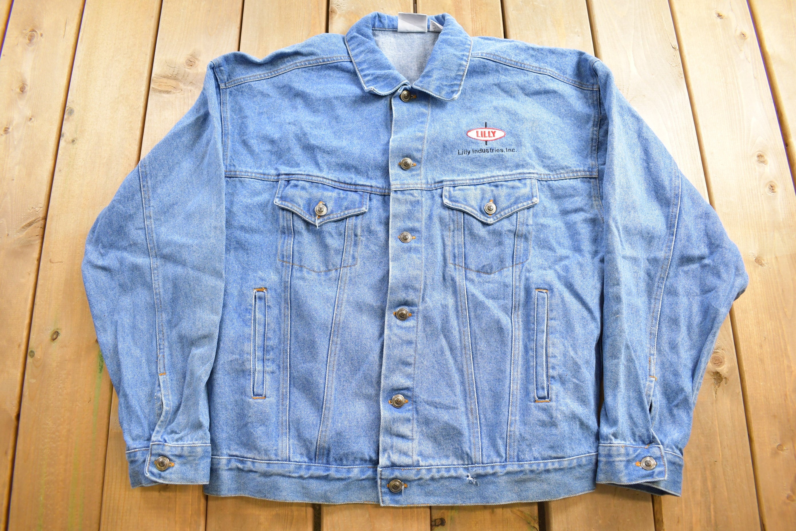 Vintage 1990s Lilly Industries Blue Pointe Denim Jean Jacket