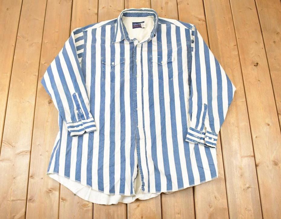 Vintage 1990s Wrangler X Long Tails Western Button Up Shirt Men's XXL
